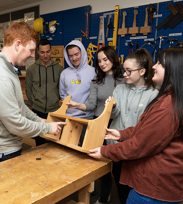 Image of learners in woodwork class