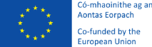 Bilingual EU Logo Blue Text Transparent