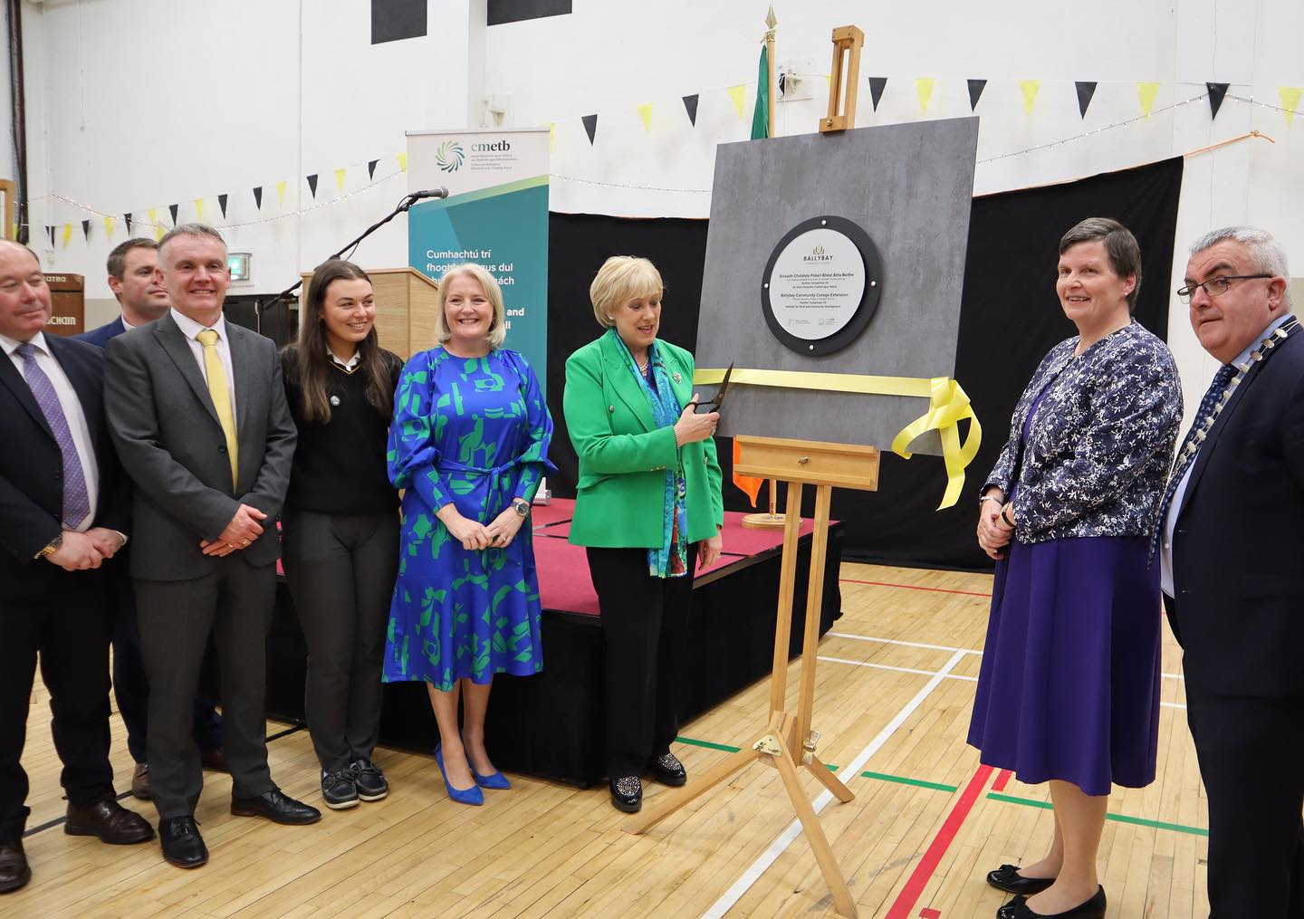 Minister Heather Humphreys visits Ballybay Community College to officially open the new school extension.