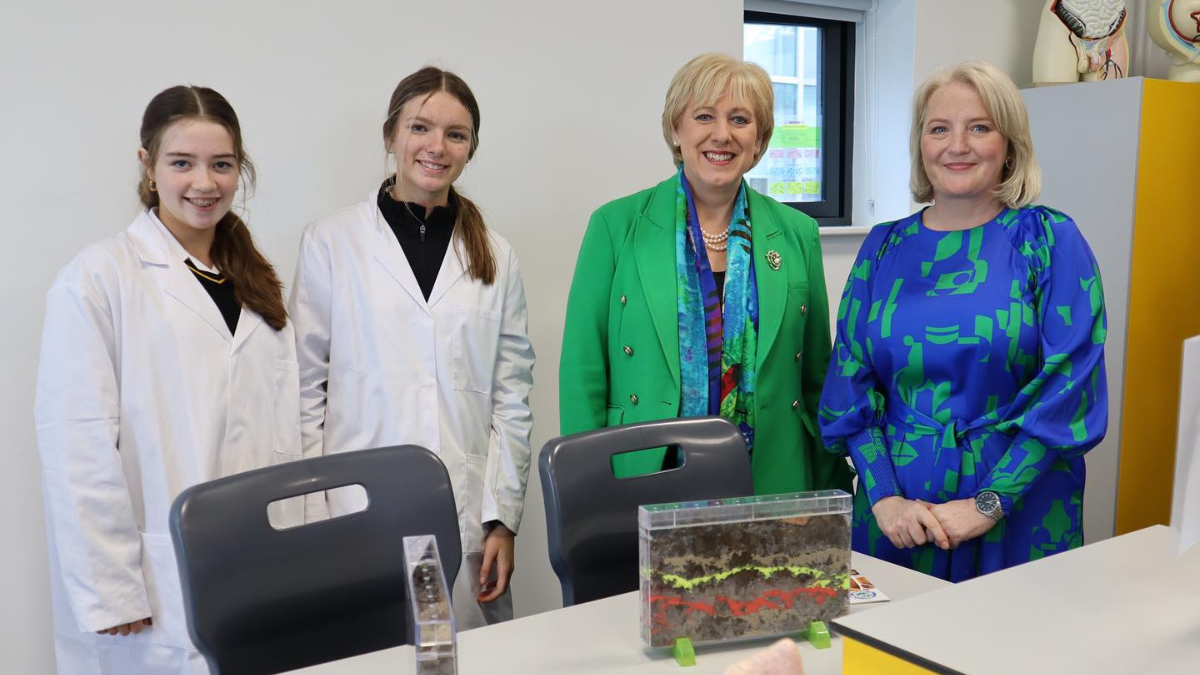 Minister Heather Humphreys visits Ballybay Community College to officially open the new school extension.